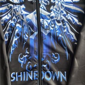 Shinedown Zip-Up Hoodie with Blue Graphic